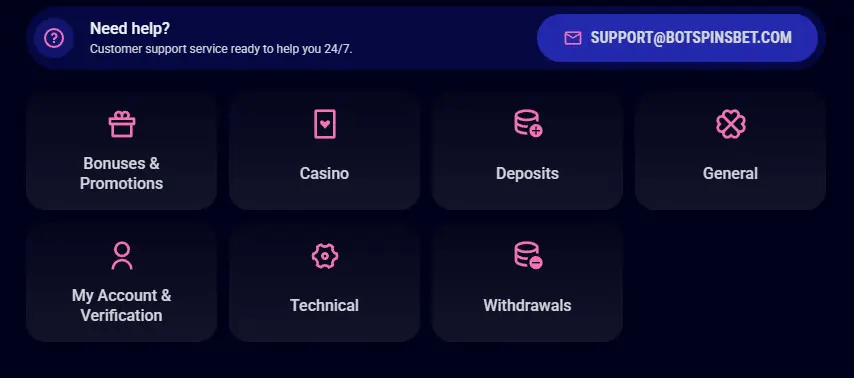 botspins casino support